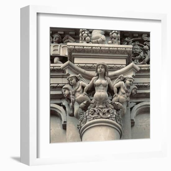 Church of Santa Croce, Sculpture of a Mermaid-Gabriele Riccardi,-Framed Art Print