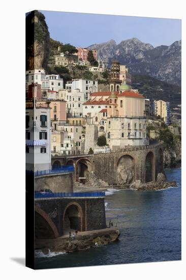 Church of Santa Maria Maddalena and Coast Road-Eleanor Scriven-Stretched Canvas