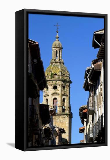 Church of Santiago El Mayor Bell Tower, Puente La Reina, Spain-David R. Frazier-Framed Stretched Canvas