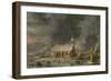 Church of Sloten in the Winter-Jan Abrahamsz. Beerstraten-Framed Art Print