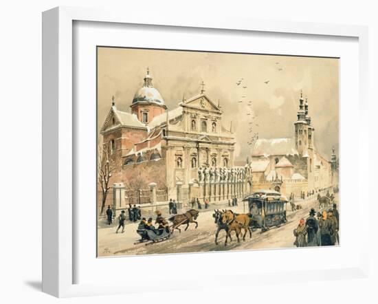 Church of Ss. Peter and Paul, Krakow, from 'Klejnoty Miasta Krakowa', Published 1899 (Colour Litho)-Juliusza & Tondosa, Stanislawa Kossaka-Framed Giclee Print