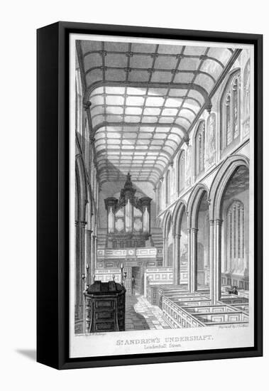 Church of St Andrew Undershaft, Leadenhall Street, London, C1837-John Le Keux-Framed Stretched Canvas