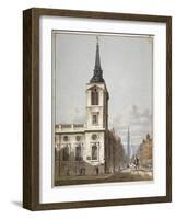 Church of St Benet Gracechurch and Gracechurch Street, City of London, 1811-George Shepherd-Framed Giclee Print
