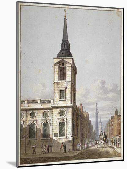 Church of St Benet Gracechurch and Gracechurch Street, City of London, 1811-George Shepherd-Mounted Giclee Print