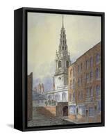 Church of St Bride, Fleet Street, City of London, C1815-William Pearson-Framed Stretched Canvas