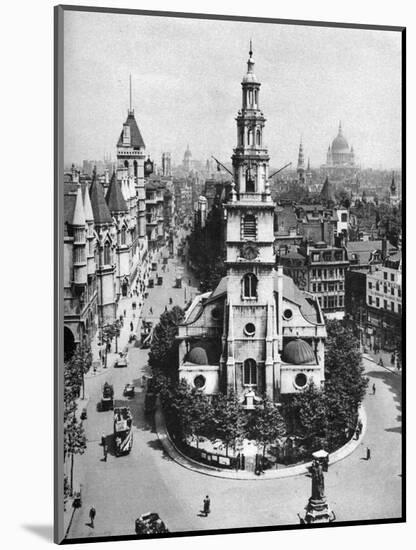 Church of St Clement Danes, the Strand and Fleet Street from Australia House, London, 1926-1927-McLeish-Mounted Giclee Print