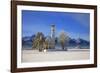 Church of St. Coloman and Tannheimer Alps near Schwangau, Allgau, Bavaria, Germany, Europe-Hans-Peter Merten-Framed Photographic Print