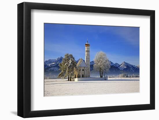 Church of St. Coloman and Tannheimer Alps near Schwangau, Allgau, Bavaria, Germany, Europe-Hans-Peter Merten-Framed Photographic Print