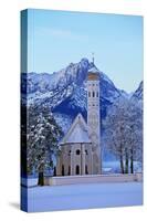 Church of St. Coloman and Tannheimer Alps near Schwangau, Allgau, Bavaria, Germany, Europe-Hans-Peter Merten-Stretched Canvas