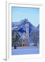 Church of St. Coloman and Tannheimer Alps near Schwangau, Allgau, Bavaria, Germany, Europe-Hans-Peter Merten-Framed Photographic Print