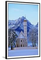 Church of St. Coloman and Tannheimer Alps near Schwangau, Allgau, Bavaria, Germany, Europe-Hans-Peter Merten-Framed Premium Photographic Print