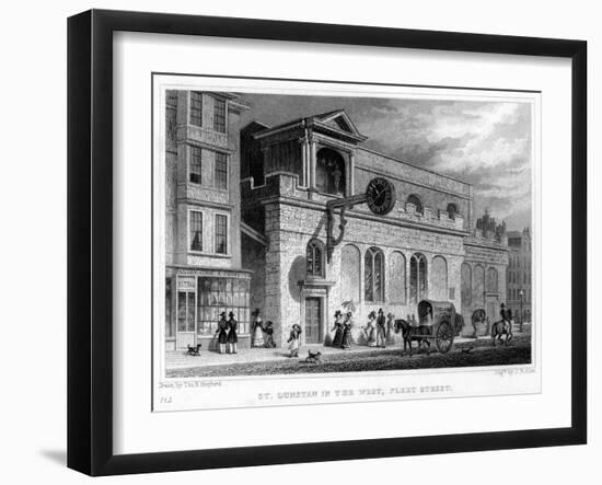 Church of St Dunstan in the West, Fleet Street, City of London, 1816-JB Allen-Framed Giclee Print