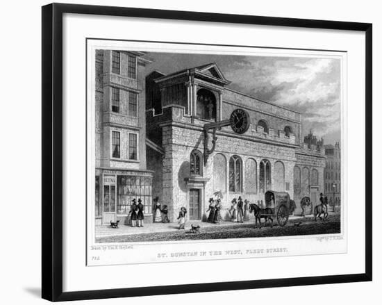 Church of St Dunstan in the West, Fleet Street, City of London, 1816-JB Allen-Framed Giclee Print