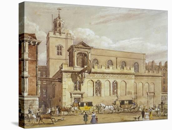 Church of St Dunstan in the West, Fleet Street, City of London, 1827-Thomas Talbot Bury-Stretched Canvas