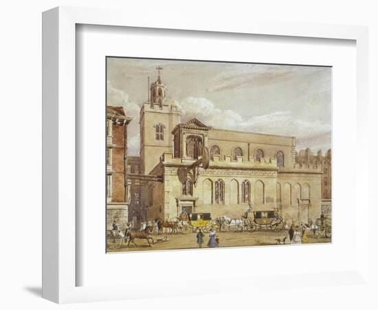 Church of St Dunstan in the West, Fleet Street, City of London, 1827-Thomas Talbot Bury-Framed Giclee Print