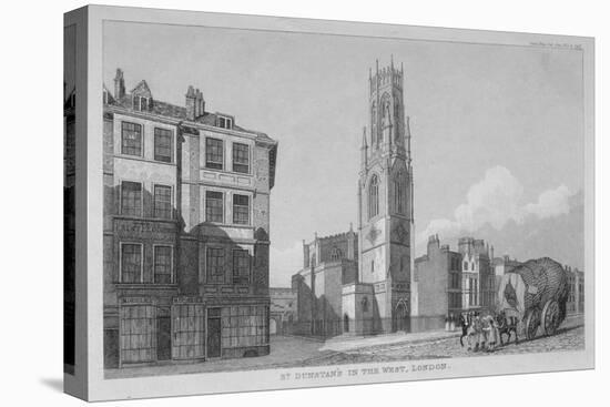 Church of St Dunstan in the West, Fleet Street, City of London, 1832-null-Stretched Canvas