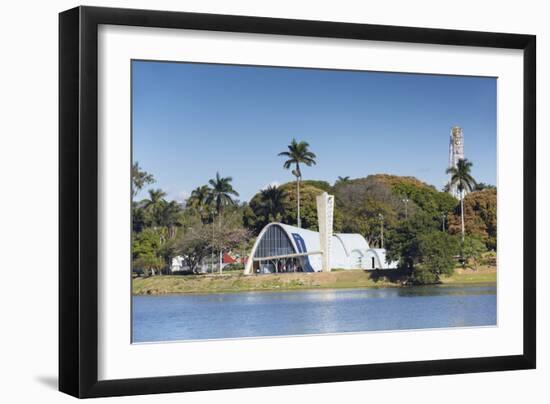 Church of St. Francis of Assisi, Pampulha Lake, Pampulha, Belo Horizonte, Minas Gerais, Brazil-Ian Trower-Framed Photographic Print