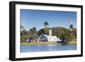 Church of St. Francis of Assisi, Pampulha Lake, Pampulha, Belo Horizonte, Minas Gerais, Brazil-Ian Trower-Framed Photographic Print