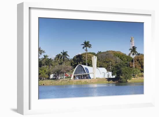 Church of St. Francis of Assisi, Pampulha Lake, Pampulha, Belo Horizonte, Minas Gerais, Brazil-Ian Trower-Framed Photographic Print