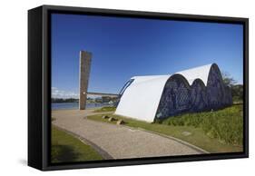 Church of St. Francis of Assisi, Pampulha Lake, Pampulha, Belo Horizonte, Minas Gerais, Brazil-Ian Trower-Framed Stretched Canvas