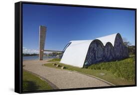 Church of St. Francis of Assisi, Pampulha Lake, Pampulha, Belo Horizonte, Minas Gerais, Brazil-Ian Trower-Framed Stretched Canvas