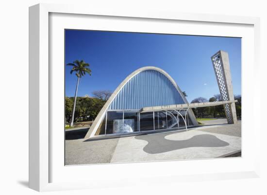 Church of St. Francis of Assisi, Pampulha Lake, Pampulha, Belo Horizonte, Minas Gerais, Brazil-Ian Trower-Framed Photographic Print