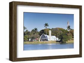 Church of St. Francis of Assisi, Pampulha Lake, Pampulha, Belo Horizonte, Minas Gerais, Brazil-Ian Trower-Framed Photographic Print