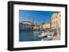 Church of St. George (Cerkev Sv. Jurija) in Background, Old Town Harbour, Piran-Alan Copson-Framed Photographic Print