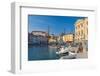 Church of St. George (Cerkev Sv. Jurija) in Background, Old Town Harbour, Piran-Alan Copson-Framed Photographic Print