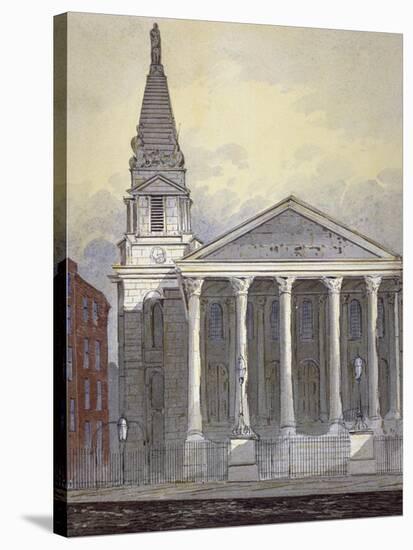 Church of St George, Hart Street, Bloomsbury, London, C1815-William Pearson-Stretched Canvas