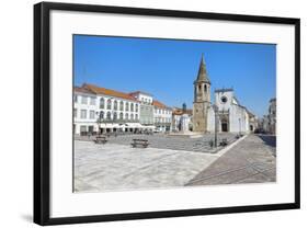 Church of St. John the Baptist and Republic Plaza, Tomar, Ribatejo, Portugal, Europe-G and M Therin-Weise-Framed Photographic Print