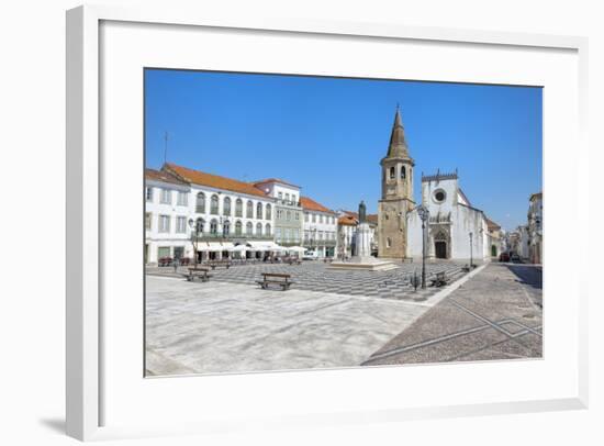 Church of St. John the Baptist and Republic Plaza, Tomar, Ribatejo, Portugal, Europe-G and M Therin-Weise-Framed Photographic Print