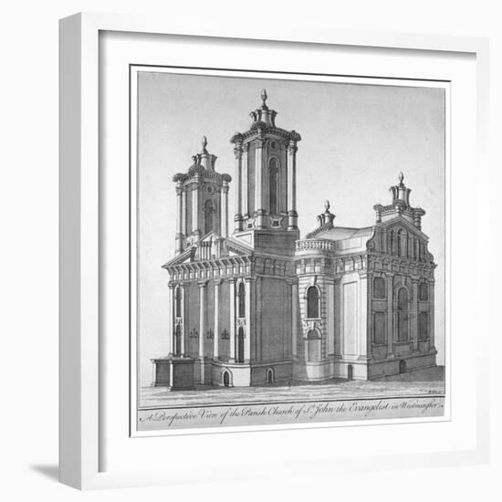 Church of St John the Evangelist, Westminster, London, C1750-Benjamin Cole-Framed Giclee Print