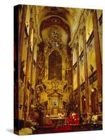 Church of St.Kames, Nave, Prague, Czech Republic, Europe-Upperhall Ltd-Stretched Canvas