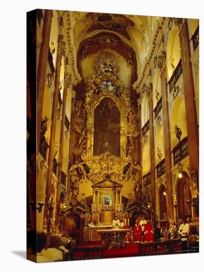 Church of St.Kames, Nave, Prague, Czech Republic, Europe-Upperhall Ltd-Stretched Canvas