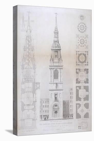 Church of St Mary Le Bow, City of London, 1850-John Le Keux-Stretched Canvas