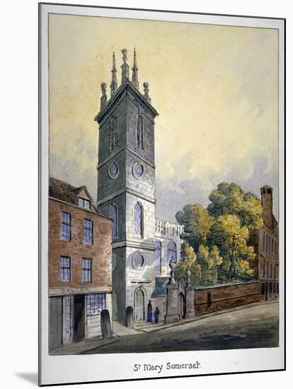 Church of St Mary Somerset, City of London, C1815-William Pearson-Mounted Giclee Print