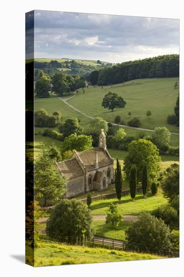 Church of St Mary the Virgin Surrounded by Beautiful Countryside, Lasborough in the Cotswolds-Adam Burton-Stretched Canvas