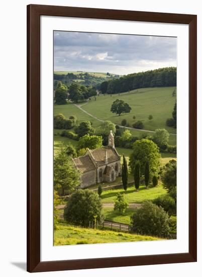 Church of St Mary the Virgin Surrounded by Beautiful Countryside, Lasborough in the Cotswolds-Adam Burton-Framed Photographic Print