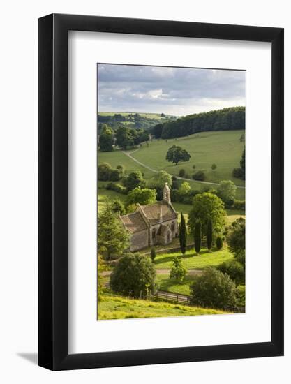 Church of St Mary the Virgin Surrounded by Beautiful Countryside, Lasborough in the Cotswolds-Adam Burton-Framed Photographic Print