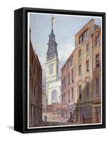 Church of St Michael, Crooked Lane and Part of Crooked Lane, City of London, C1815-John Coney-Framed Stretched Canvas