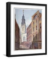 Church of St Michael, Crooked Lane and Part of Crooked Lane, City of London, C1815-John Coney-Framed Giclee Print