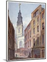 Church of St Michael, Crooked Lane and Part of Crooked Lane, City of London, C1815-John Coney-Mounted Giclee Print