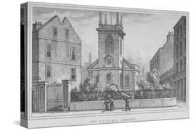 Church of St Olave Jewry, from Ironmonger Lane, City of London, 1830-null-Stretched Canvas