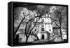 Church of St. Stanislaus Bishop in Krakow, Black and White Photography.-De Visu-Framed Stretched Canvas