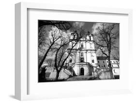 Church of St. Stanislaus Bishop in Krakow, Black and White Photography.-De Visu-Framed Photographic Print