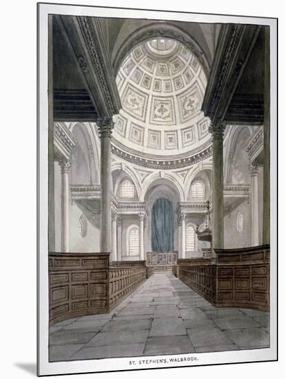 Church of St Stephen Walbrook, City of London, C1840-Frederick Nash-Mounted Giclee Print