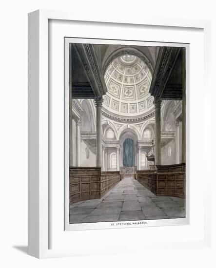 Church of St Stephen Walbrook, City of London, C1840-Frederick Nash-Framed Giclee Print