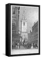 Church of St Stephen Walbrook from the Corner of Mansion House, City of London, 1830-R Acon-Framed Stretched Canvas