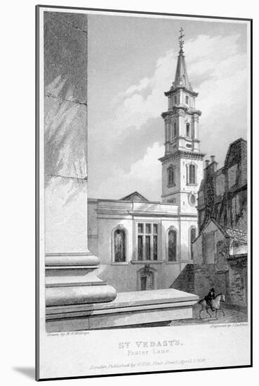 Church of St Vedast Foster Lane, City of London, 1838-John Le Keux-Mounted Giclee Print